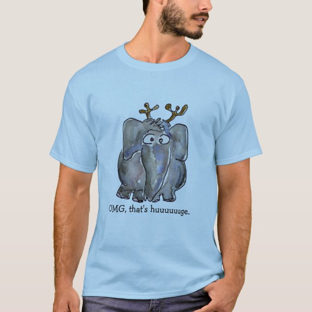 Cartoon Elephant Funny Tee Shirt (Front)