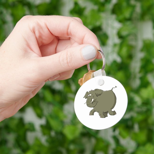 Cartoon Elephant Grey Animal Keychain (Creator Uploaded)