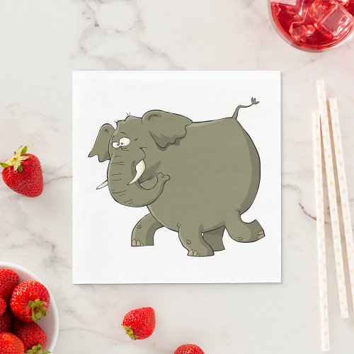 Cartoon Elephant Grey Animal Napkins
