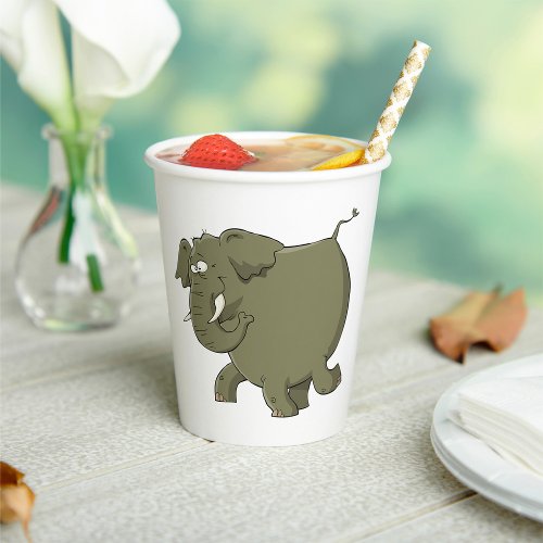 Cartoon Elephant Grey Animal Paper Cups