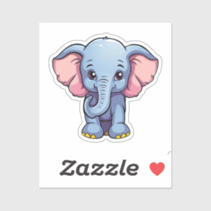 Cartoon elephant illustration sticker