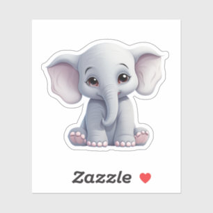 Cartoon elephant illustration sticker