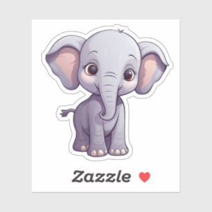 Cartoon elephant illustration sticker