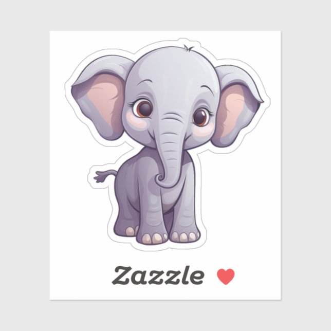 Cartoon elephant illustration sticker (Sheet)