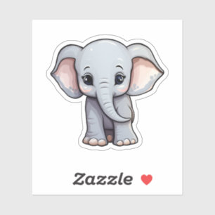 Cartoon elephant illustration sticker