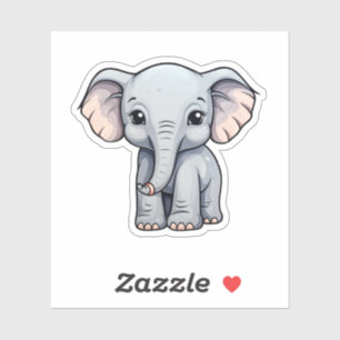 Cartoon elephant illustration sticker