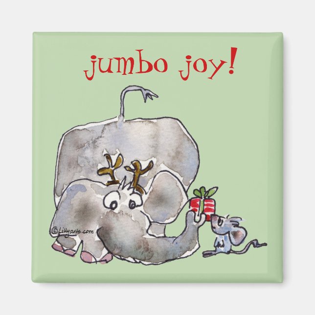 Cartoon Elephant Mouse Magnet (Front)