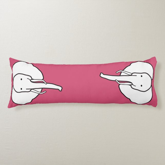 Cartoon Elephant Print Pillow (Front)