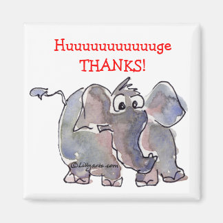 Cartoon Elephant Thank You Gift Magnet