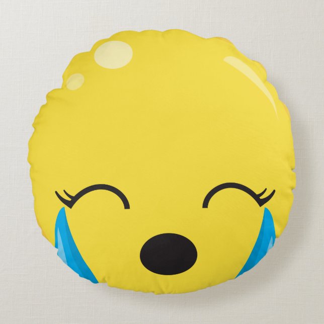 Cartoon Emojis Round Pillow (Front)