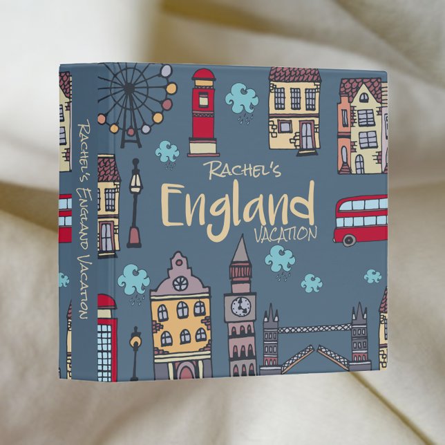Cartoon England Vacation Scrapbook Album 3 Ring Binder (Creator Uploaded)