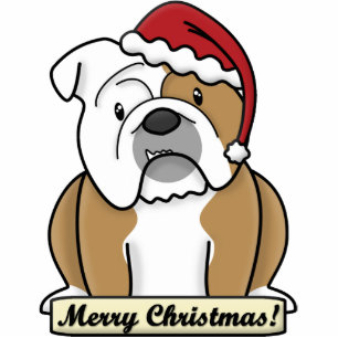Cartoon English Bulldog Christmas Ornament