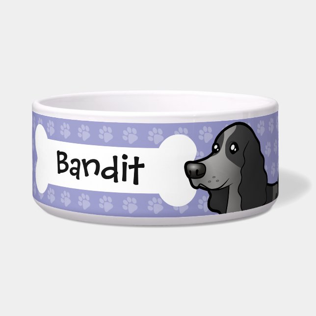 Cartoon English Cocker Spaniel Bowl (Front)
