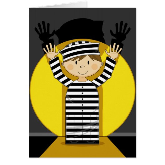 Cartoon Escaped Prisoner in Spotlight (Front)