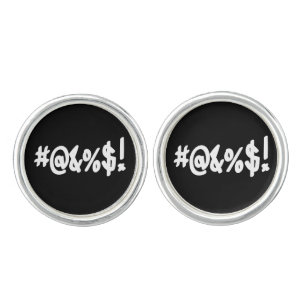 Cartoon Expletive Swearing Curse Funny Symbols Cufflinks