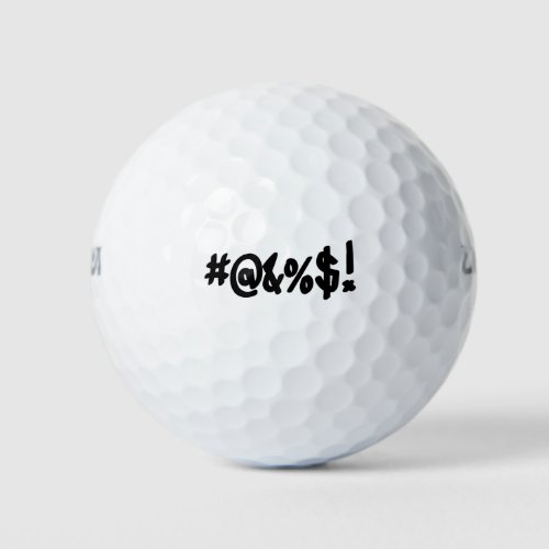 Cartoon Expletive Swearing Curse Funny Symbols Golf Balls