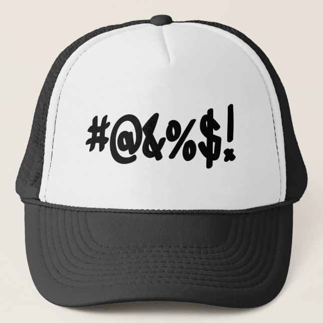 Cartoon Expletive Swearing Curse Funny Symbols Trucker Hat (Front)