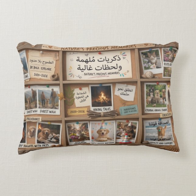 Cartoon Explorer Memory Box Design Accent Pillow (Front)