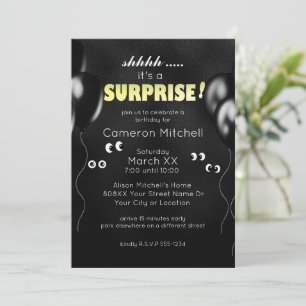 Cartoon Eyes in the Dark Funny Surprise Party Invitation