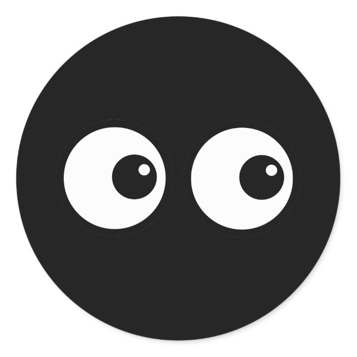 Cartoon Eyes Round Stickers