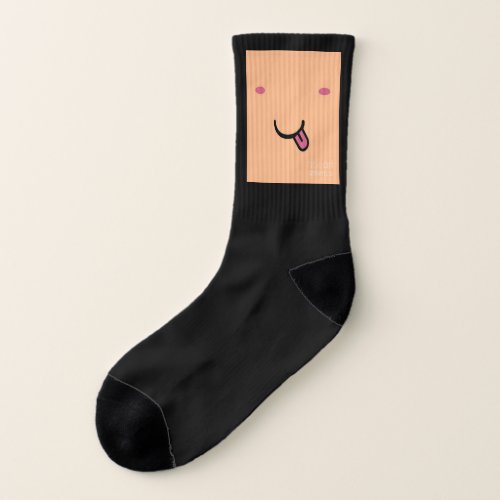 Cartoon Face Expression Emotion Mouth Tongue Silly Socks