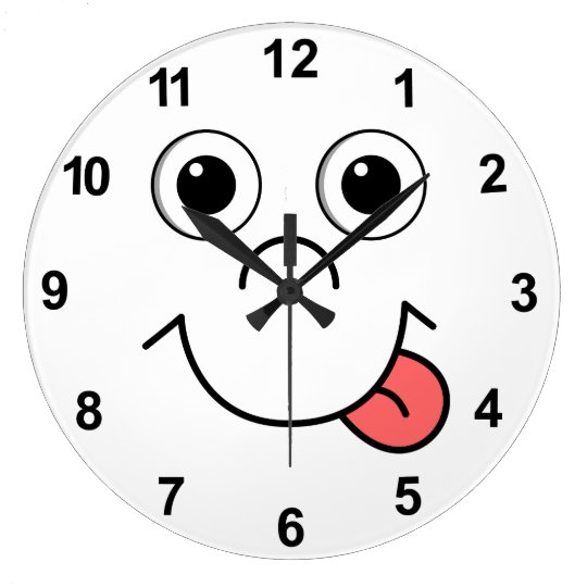 Cartoon face large clock | Zazzle.com