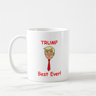 Cartoon Face Trump with Tie - Best Ever Coffee Mug