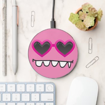 Cartoon Face Wireless Charger by funnycutemonsters at Zazzle