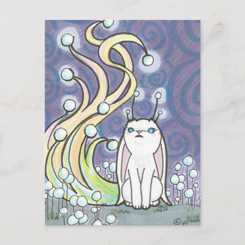 Cartoon Fairy Bunny Rabbit Fantasy Art Postcard