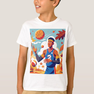 Cartoon Fall Basketball T-Shirt