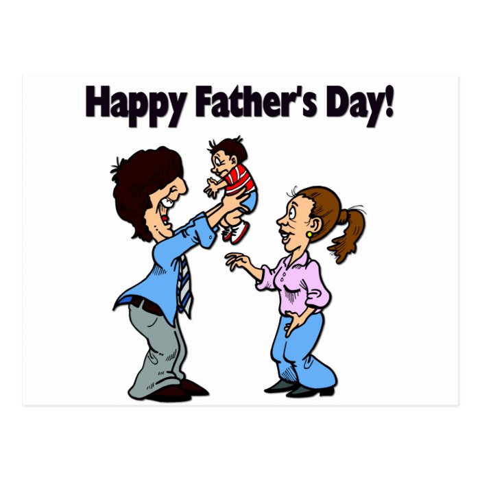 Cartoon Family   Happy Father's Day Post Card