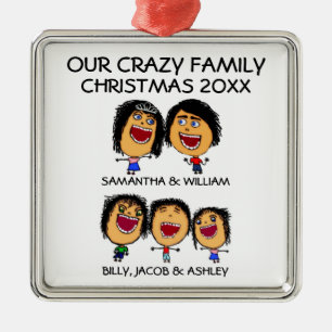 Cartoon Family of Five Ornament