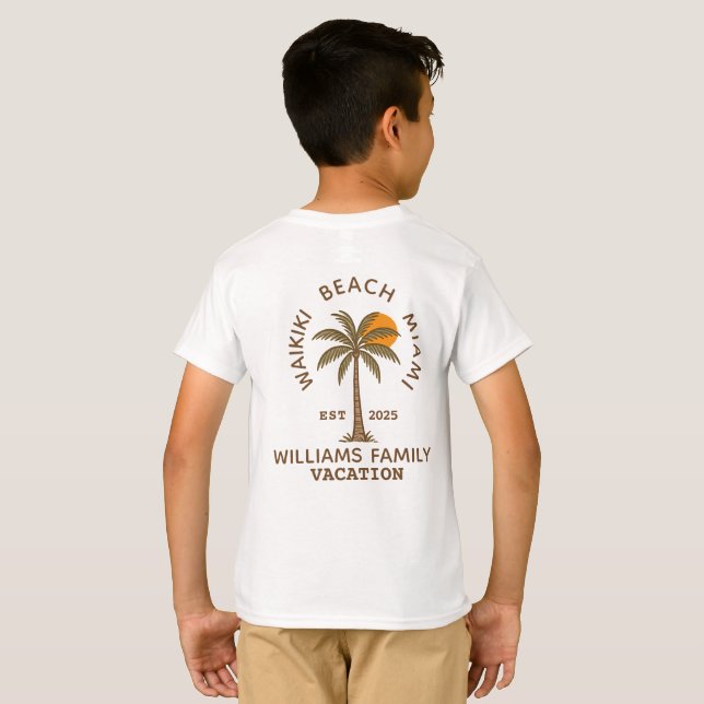 Cartoon Family Reunion Summer Holiday  T-Shirt (Back Full)