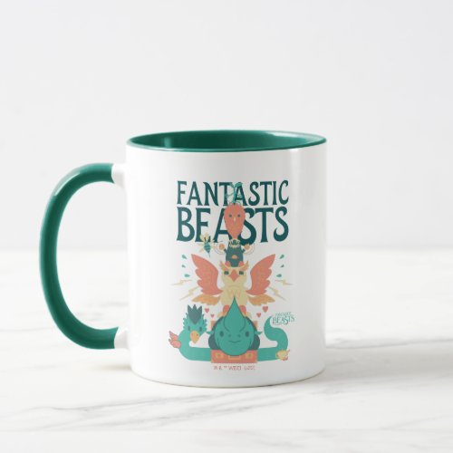Cartoon Fantastic Beasts Emerge From Suitcase Mug