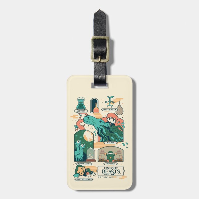 Cartoon Fantastic Beasts Scenes Luggage Tag (Front Vertical)
