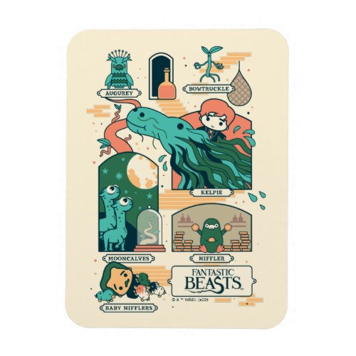 Cartoon Fantastic Beasts Scenes Magnet