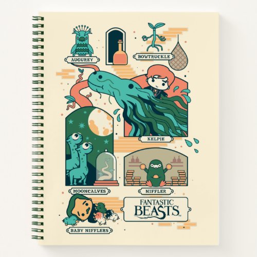 Cartoon Fantastic Beasts Scenes Notebook