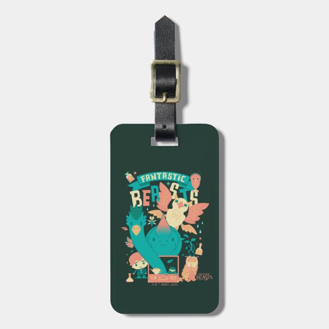 Cartoon Fantastic Beasts With Newt Scamander Luggage Tag (Front Vertical)