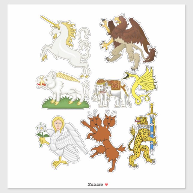 Cartoon Fantasy Beasts and creatures Art Sticker (Sheet)