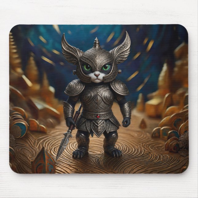Cartoon Fantasy Scene With Armored Warrior Mouse Pad (Front)