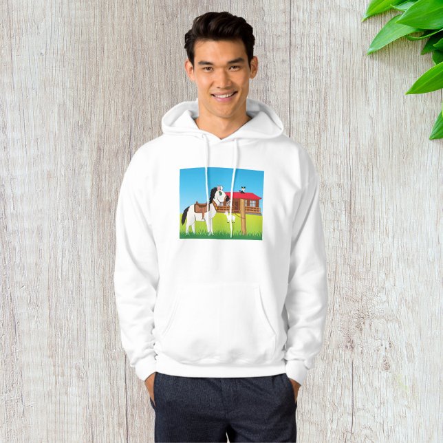 Cartoon Farm Scene with Horse Cat and Goat  Hoodie (Creator Uploaded)