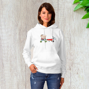 Cartoon Farmer with Wheelbarrow and Tools Hoodie