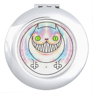 Cartoon Fat Cat Compact Mirror