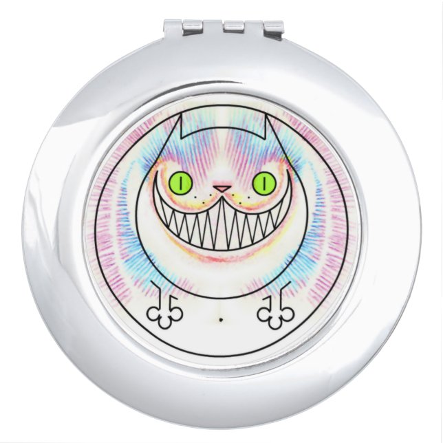Cartoon Fat Cat Compact Mirror (Front)