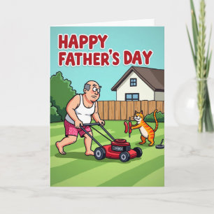 Cartoon Fathers Day Lawn Card