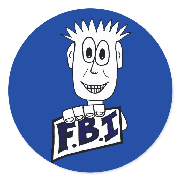 Cartoon FBI Agent Sticker