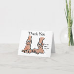 Cartoon Feet Thank You Greeting Card at Zazzle