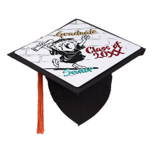 Cartoon Female Graduate (Add Year) Graduation Cap Topper