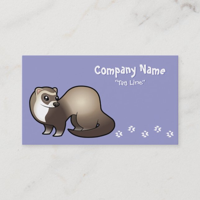 Cartoon Ferret Business Card (Front)