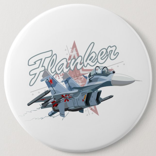 Cartoon fighter plane button (Front)